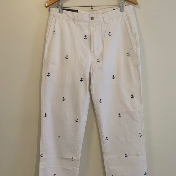 Polo Ralph Lauren White Chinos Anchor Embroidery - Picture 1 of 5